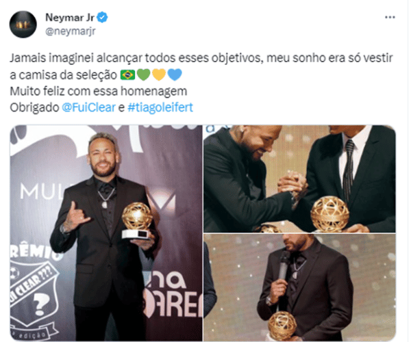 Neymar é único brasileiro entre 23 indicados ao prêmio de melhor